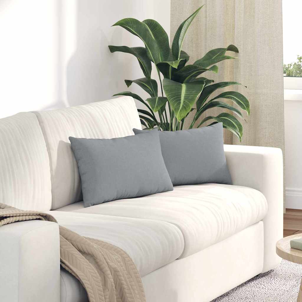 vidaXL Sofa Kussens 2 pcs Lichtgrijs 50 x 30 cm Stof