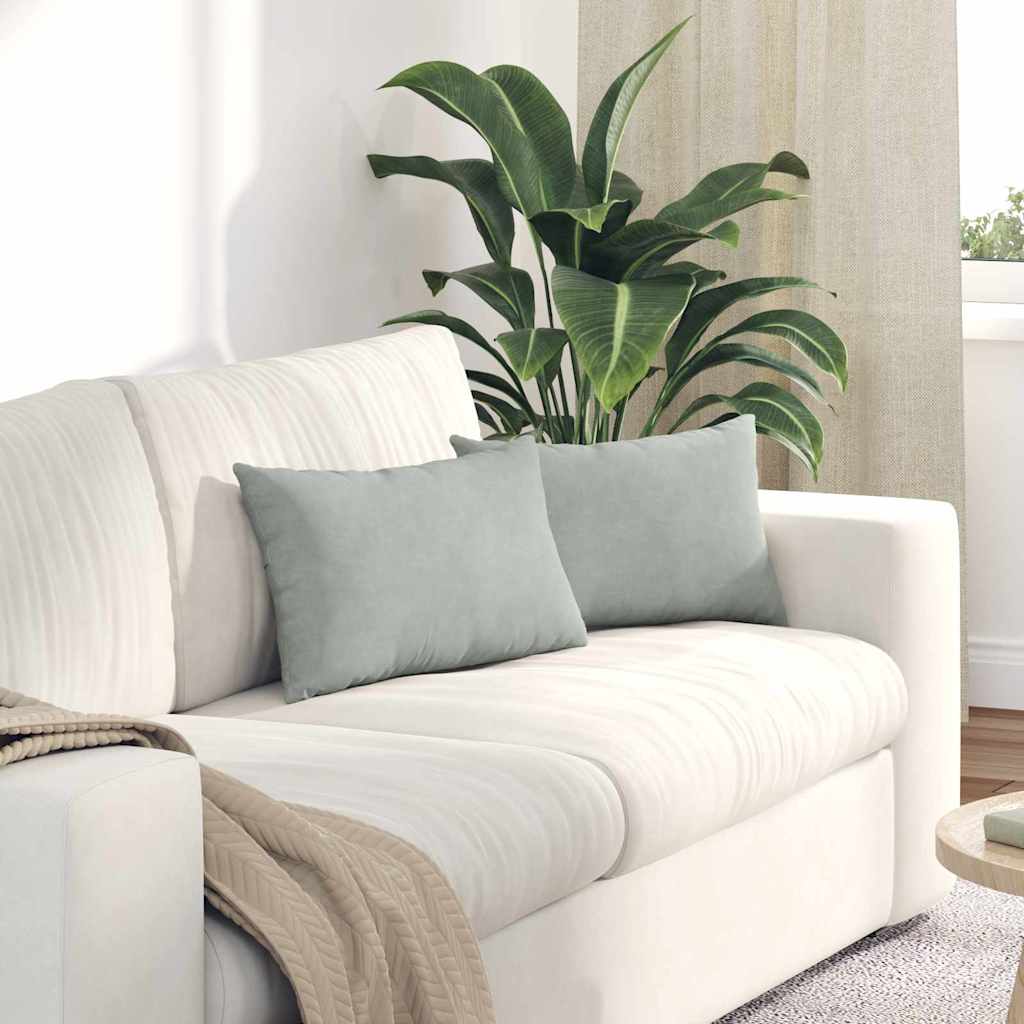 vidaXL Sofa Kussens 2 pcs Blauw 50 x 30 cm Katoen Stof