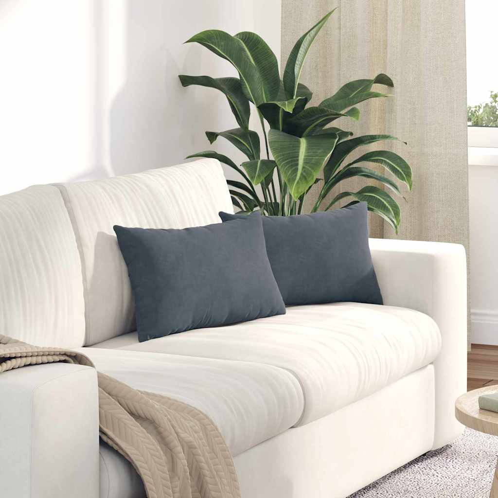 vidaXL Sofa Kussens 2 pcs Blauw 50 x 30 cm Katoen Stof