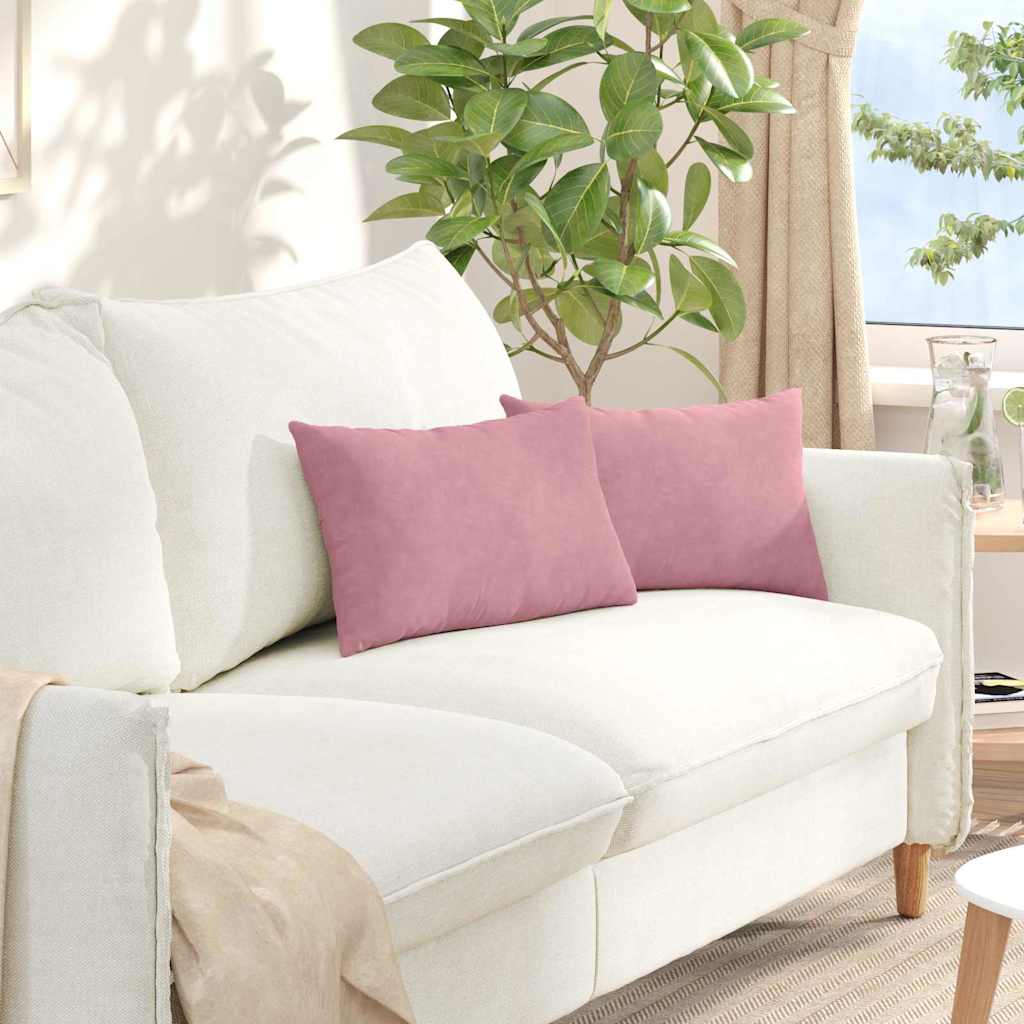 vidaXL Sofa Kussens 2 pcs Blauw 50 x 30 cm Katoen Stof