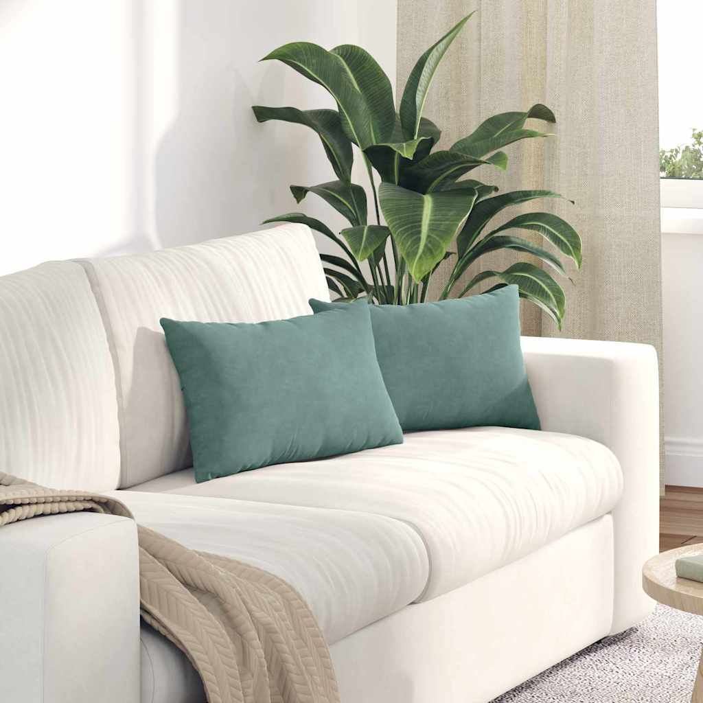 vidaXL Sofa Kussens 2 pcs Blauw 50 x 30 cm Katoen Stof
