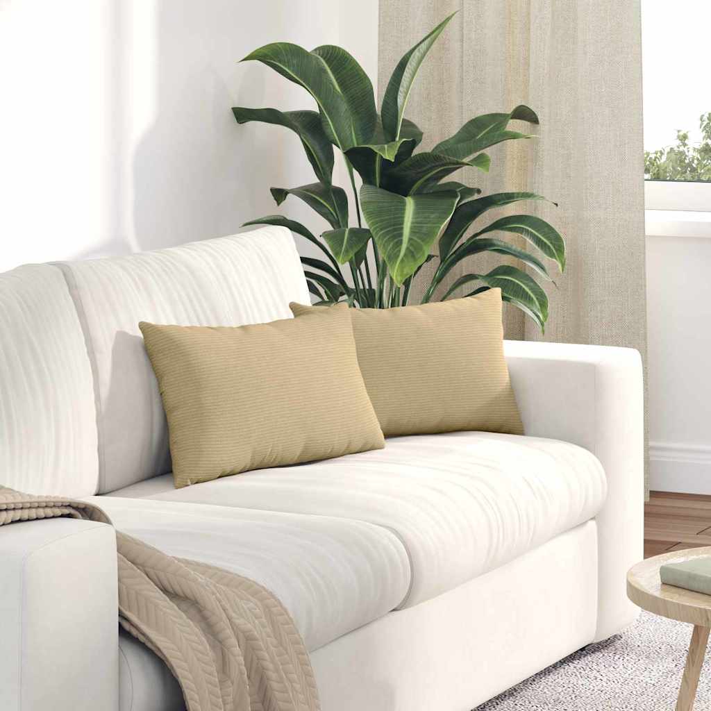 vidaXL Sofa Kussens 2 pcs Lichtgrijs 50 x 30 cm Katoen Stof