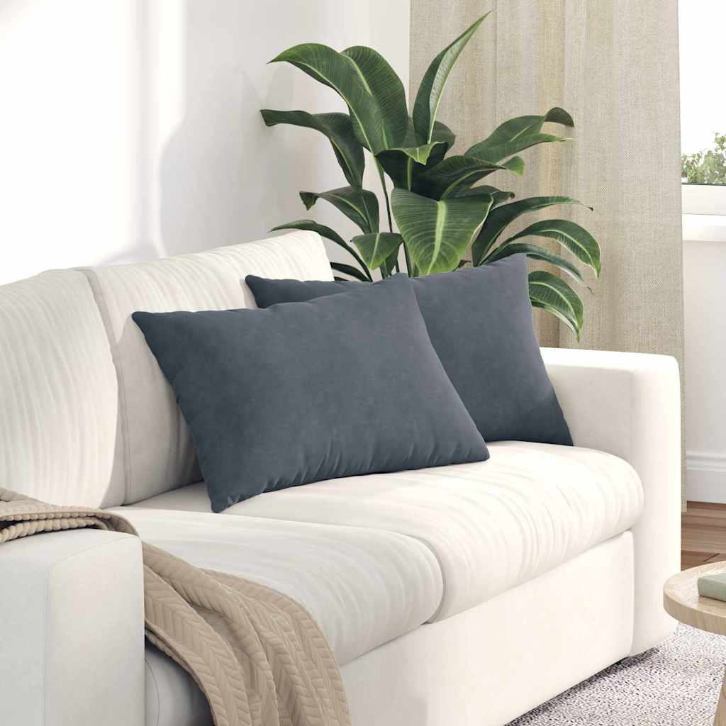 vidaXL Sofa Kussens 2 pcs Blauw 50 x 30 cm Katoen Stof