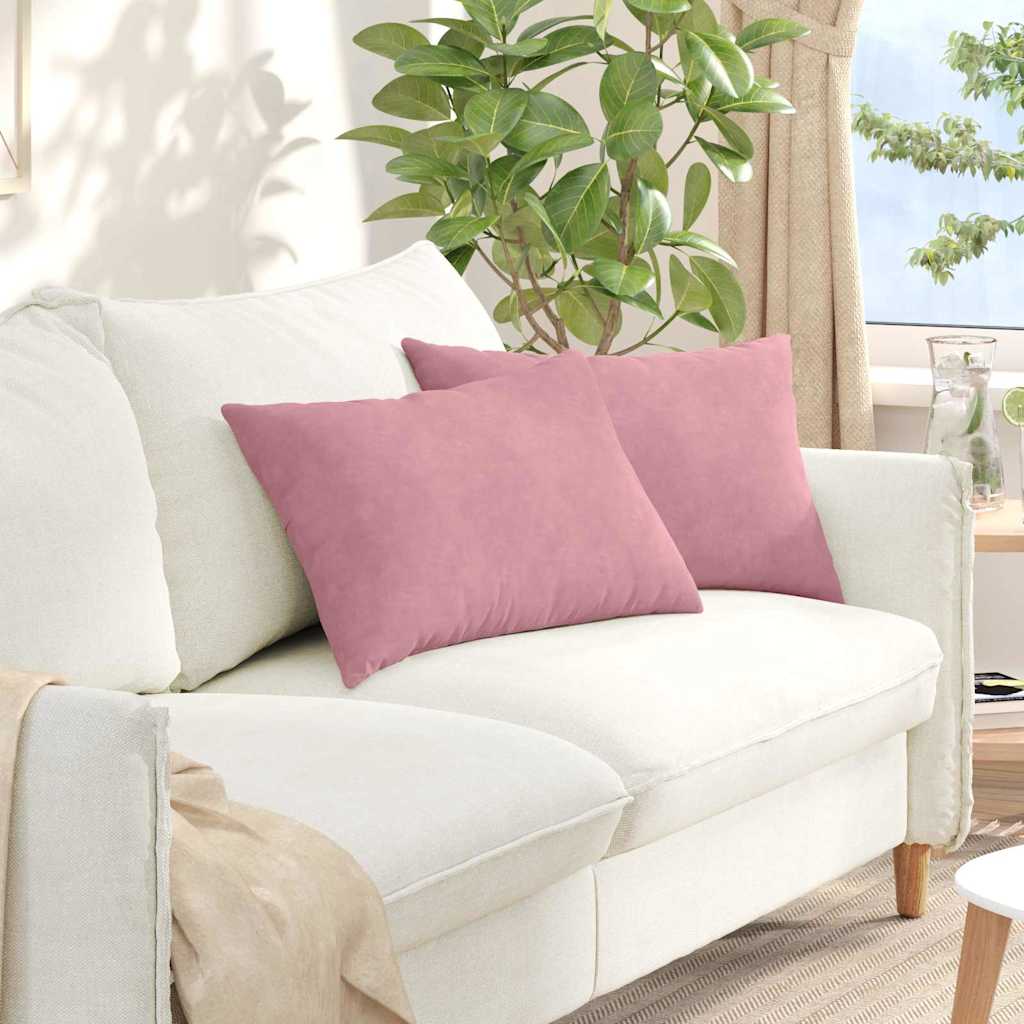 vidaXL Sofa Kussens 2 pcs Blauw 50 x 30 cm Katoen Stof