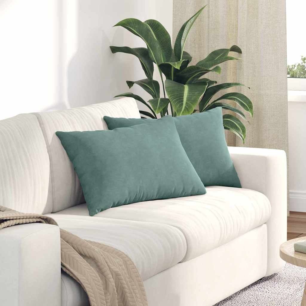 vidaXL Sofa Kussens 2 pcs Blauw 50 x 30 cm Katoen Stof