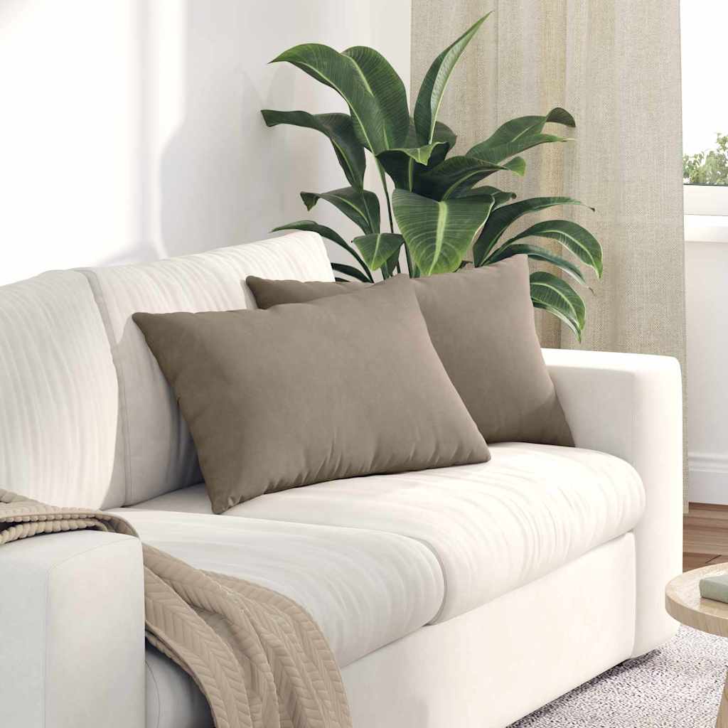vidaXL Sofa Kussens 2 pcs Taupe 50 x 30 cm Stof