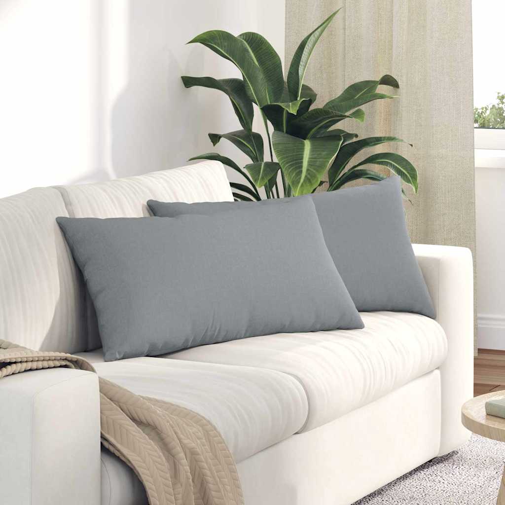 vidaXL Sofa Kussens 2 pcs Lichtgrijs 50 x 30 cm Stof