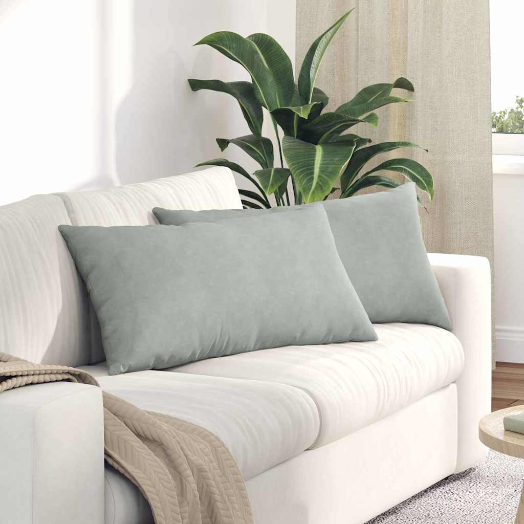 vidaXL Sofa Kussens 2 pcs Blauw 50 x 30 cm Katoen Stof