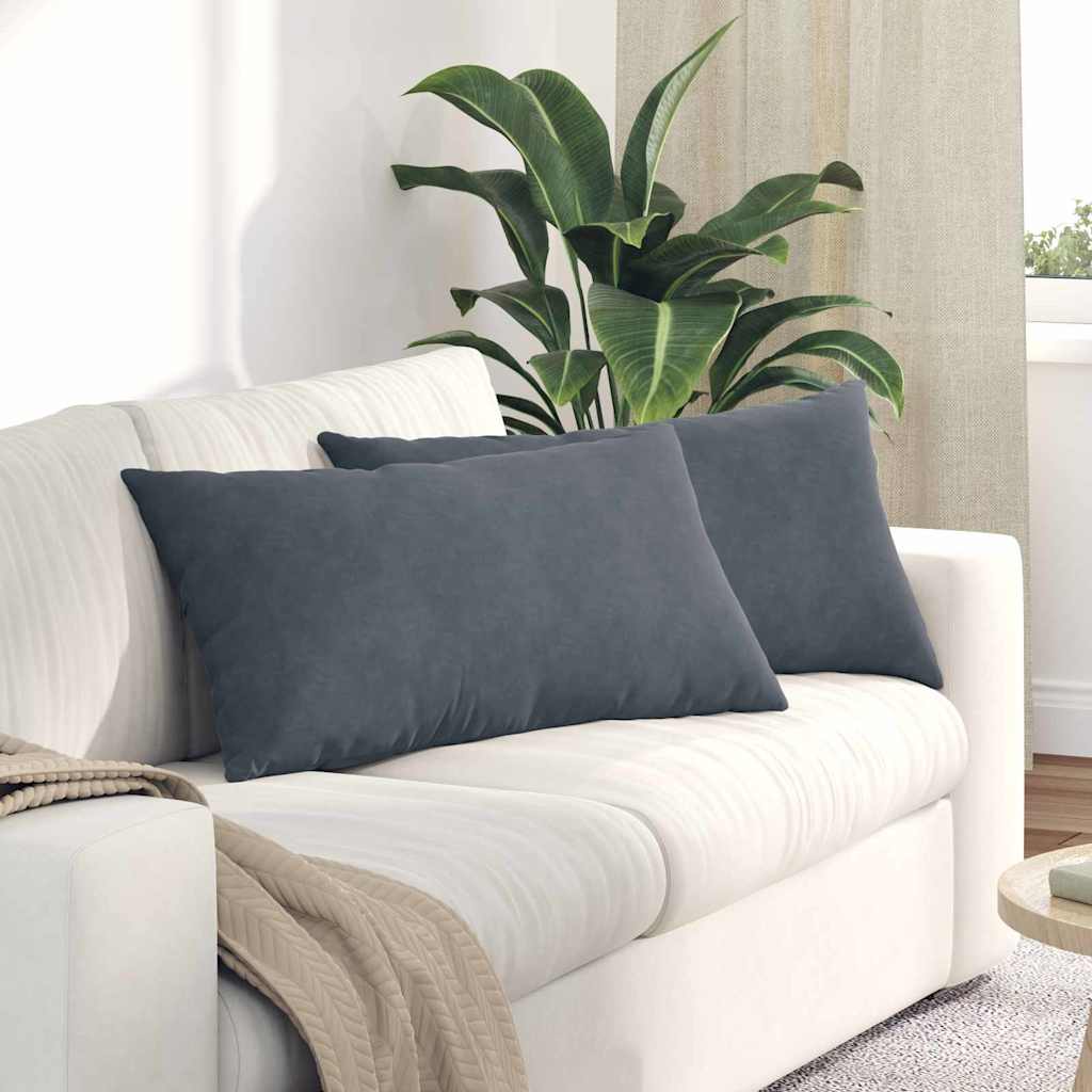 vidaXL Sofa Kussens 2 pcs Blauw 50 x 30 cm Katoen Stof
