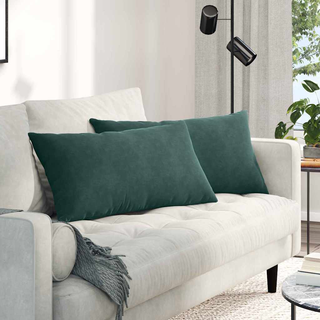 vidaXL Sofa Kussens 2 pcs Blauw 50 x 30 cm Katoen Stof