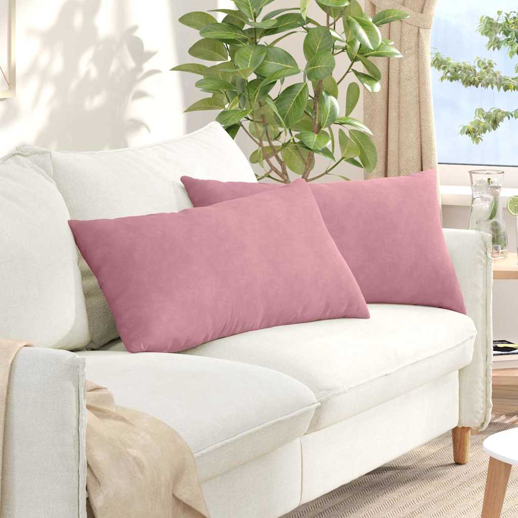 vidaXL Sofa Kussens 2 pcs Blauw 50 x 30 cm Katoen Stof