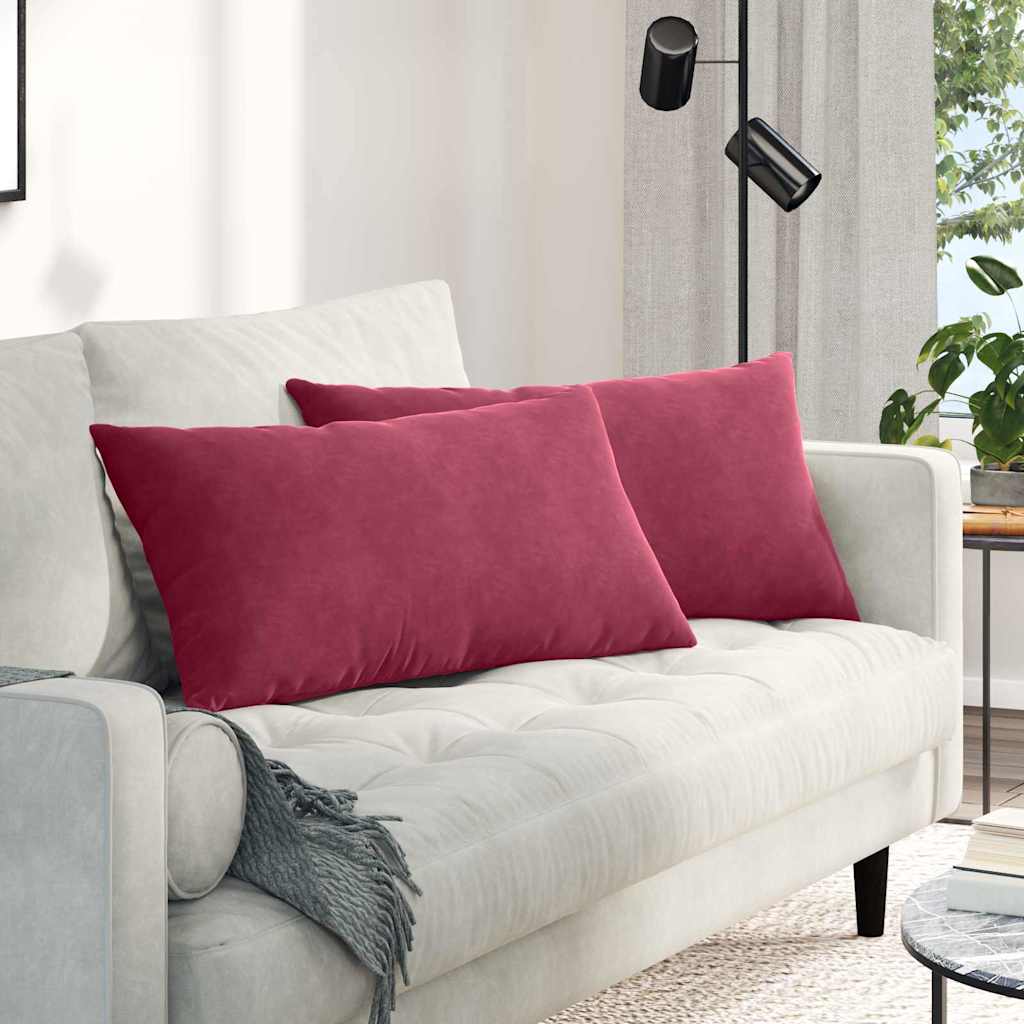vidaXL Sofa Kussens 2 pcs Blauw 50 x 30 cm Katoen Stof