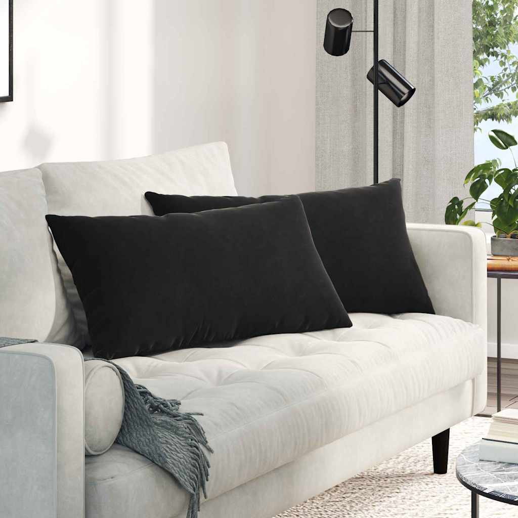 vidaXL Sofa Kussens 2 pcs Blauw 50 x 30 cm Katoen Stof