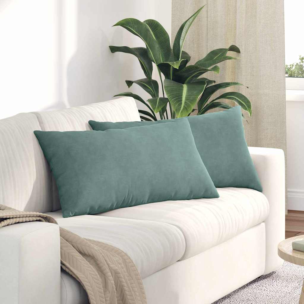 vidaXL Sofa Kussens 2 pcs Blauw 50 x 30 cm Katoen Stof