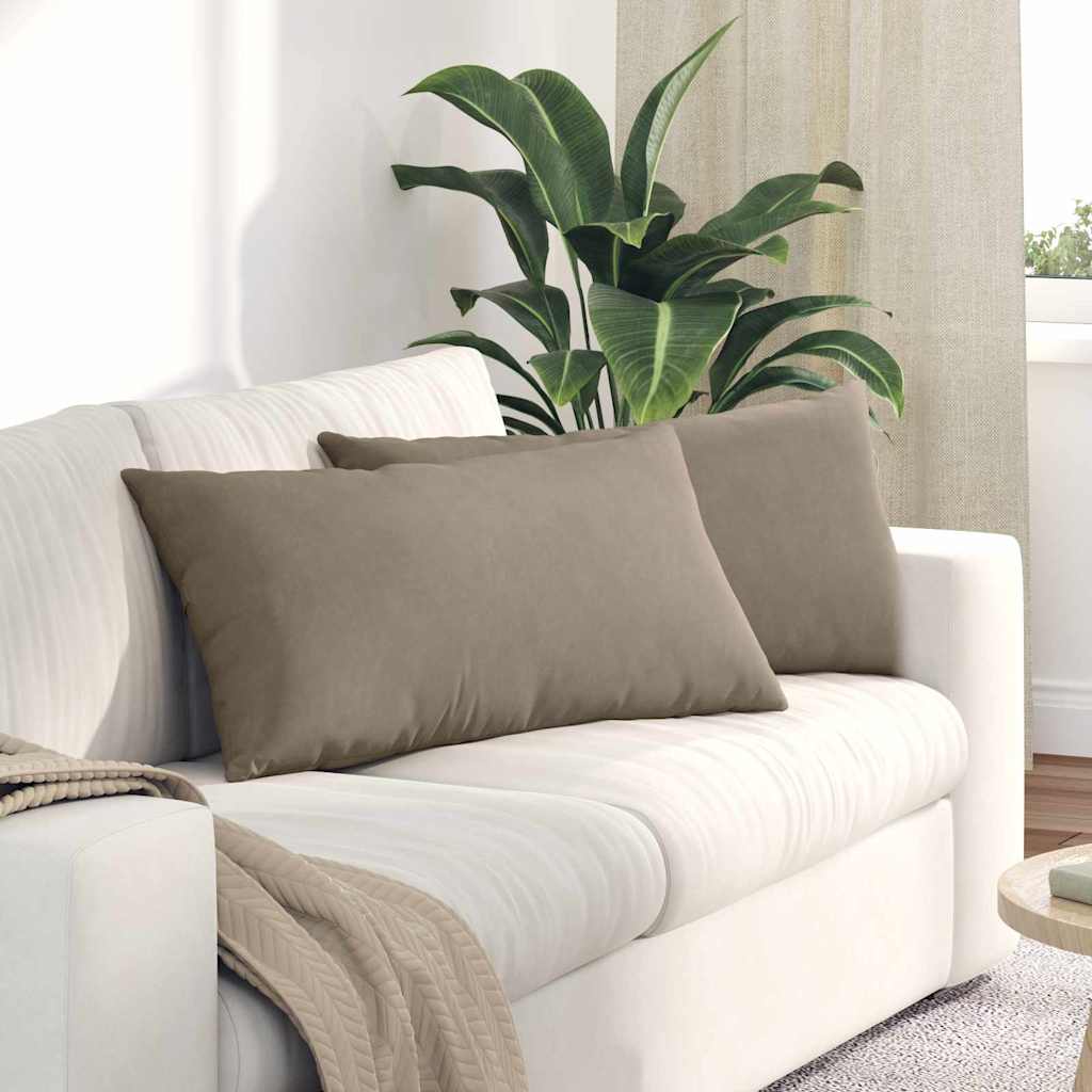 vidaXL Sofa Kussens 2 pcs Taupe 50 x 30 cm Stof