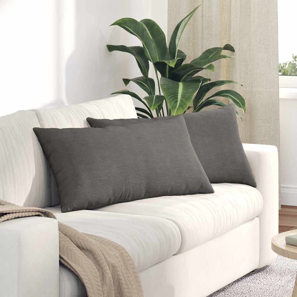 vidaXL Sofa Kussens 2 pcs Lichtgrijs 50 x 30 cm Katoen Stof