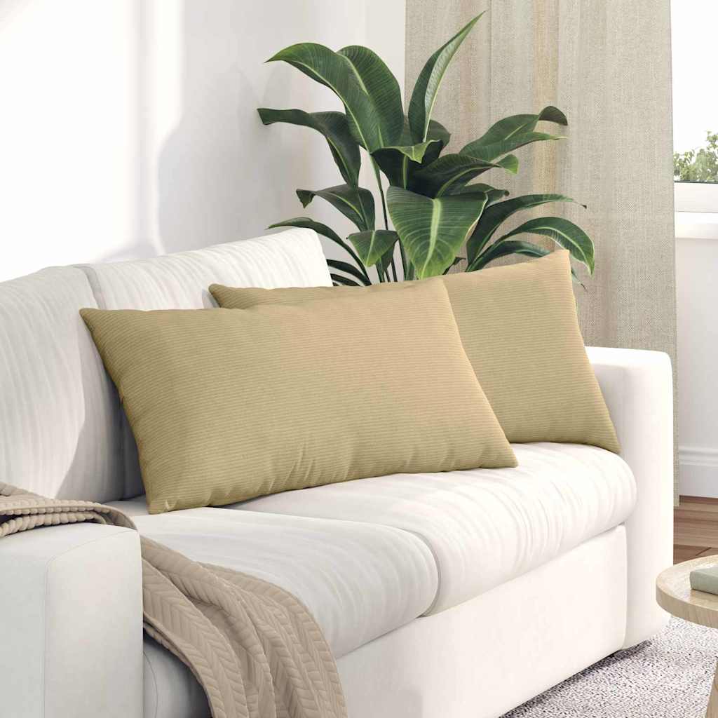 vidaXL Sofa Kussens 2 pcs Lichtgrijs 50 x 30 cm Katoen Stof