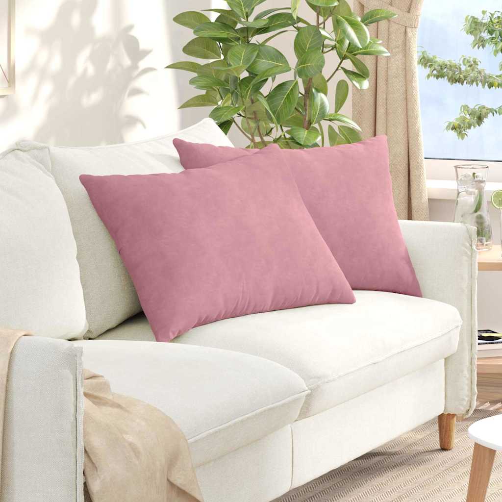 vidaXL Sofa Kussens 2 pcs Blauw 50 x 30 cm Katoen Stof