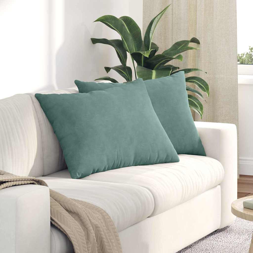 vidaXL Sofa Kussens 2 pcs Blauw 50 x 30 cm Katoen Stof