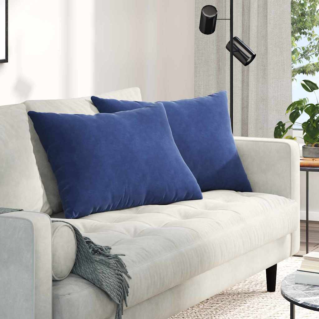 vidaXL Sofa Kussens 2 pcs Blauw 50 x 30 cm Katoen Stof