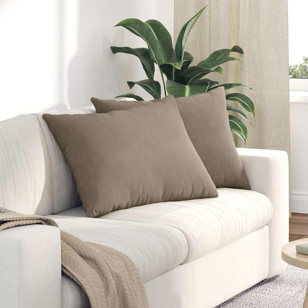 vidaXL Sofa Kussens 2 pcs Taupe 50 x 30 cm Stof