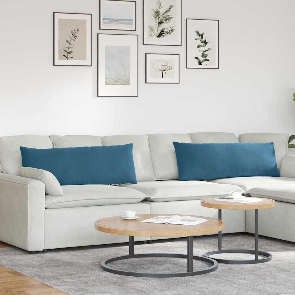 vidaXL Sofa Kussens 2 pcs Blauw 50 x 30 cm Katoen Stof