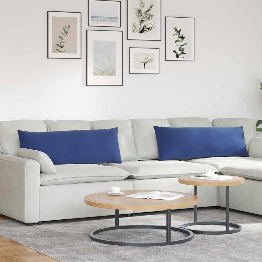 vidaXL Sofa Kussens 2 pcs Blauw 50 x 30 cm Katoen Stof