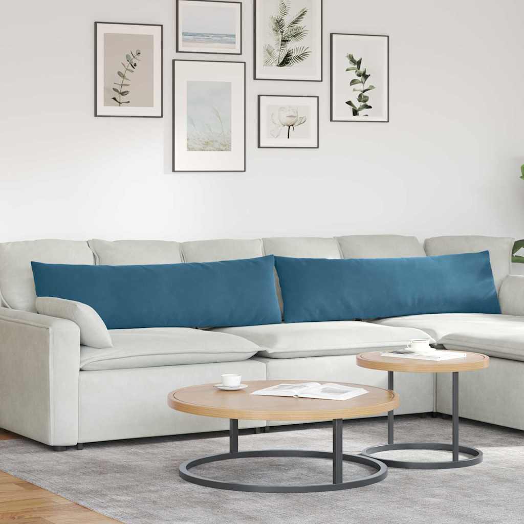 vidaXL Sofa Kussens 2 pcs Blauw 50 x 30 cm Katoen Stof