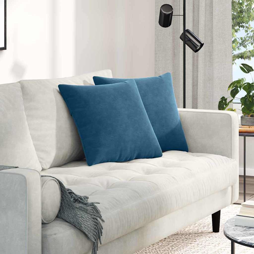 vidaXL Sofa Kussens 2 pcs Blauw 50 x 30 cm Katoen Stof