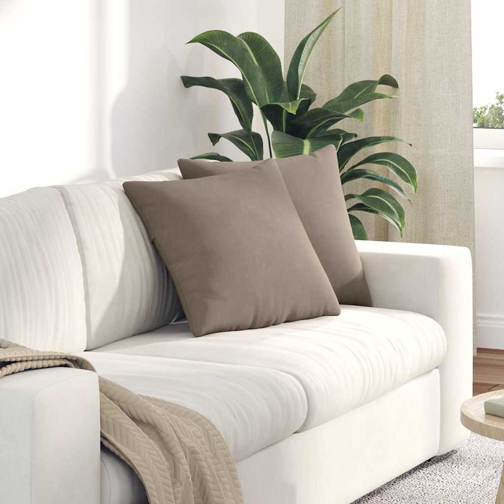 vidaXL Sofa Kussens 2 pcs Taupe 50 x 30 cm Stof