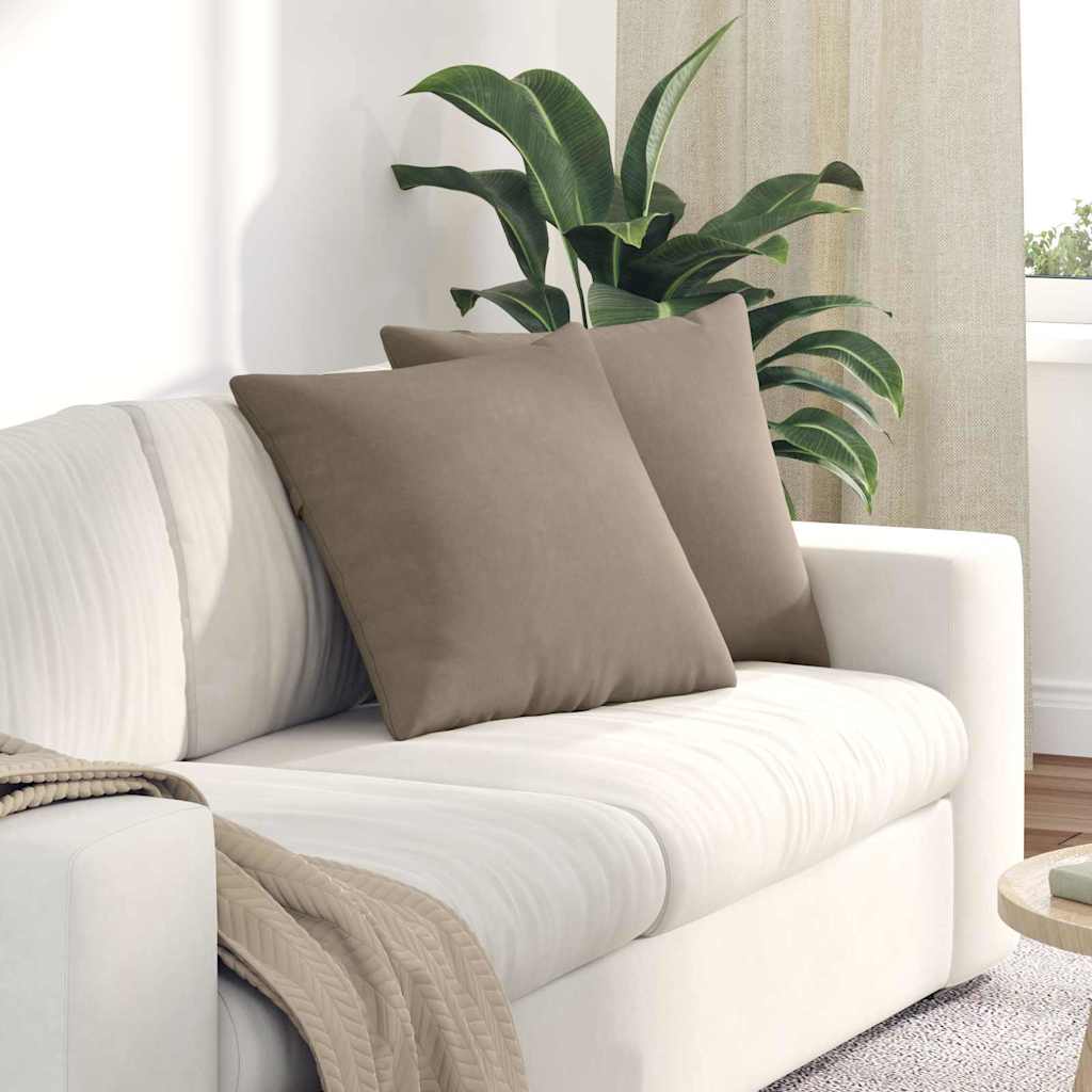 vidaXL Sofa Kussens 2 pcs Taupe 50 x 30 cm Stof