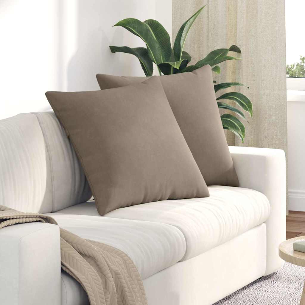 vidaXL Sofa Kussens 2 pcs Taupe 50 x 30 cm Stof