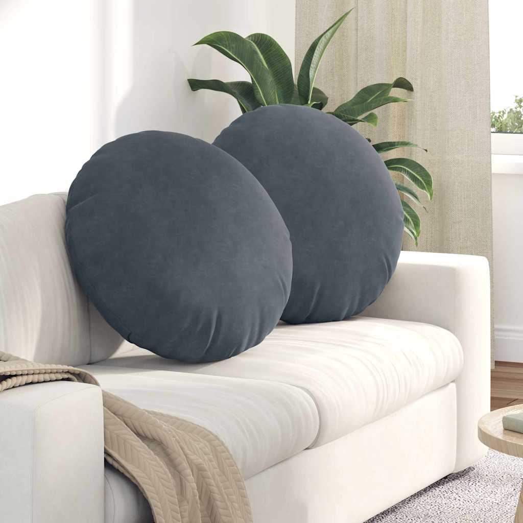 vidaXL Zitkussens 2 pcs Blauw Ø 40 x 13 cm Fluweel