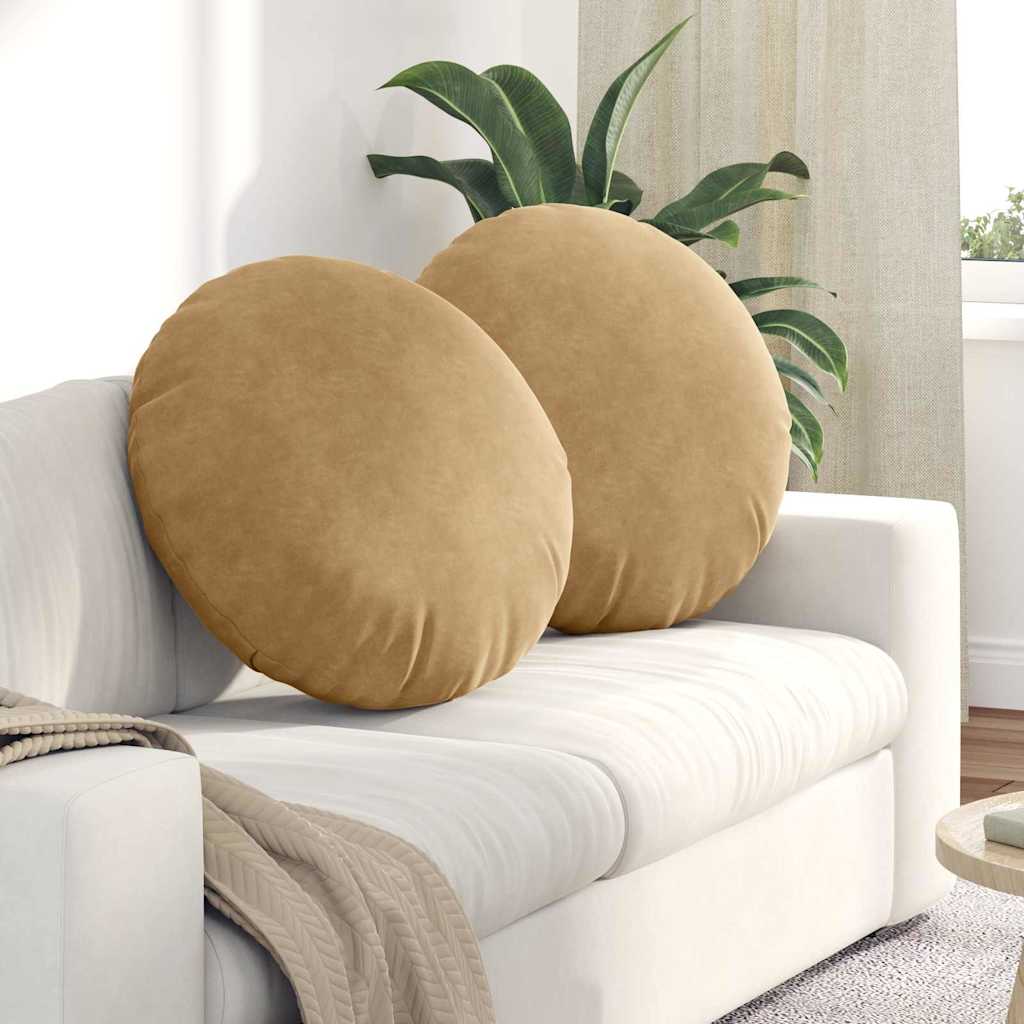 vidaXL Zitkussens 2 pcs Blauw Ø 40 x 13 cm Fluweel