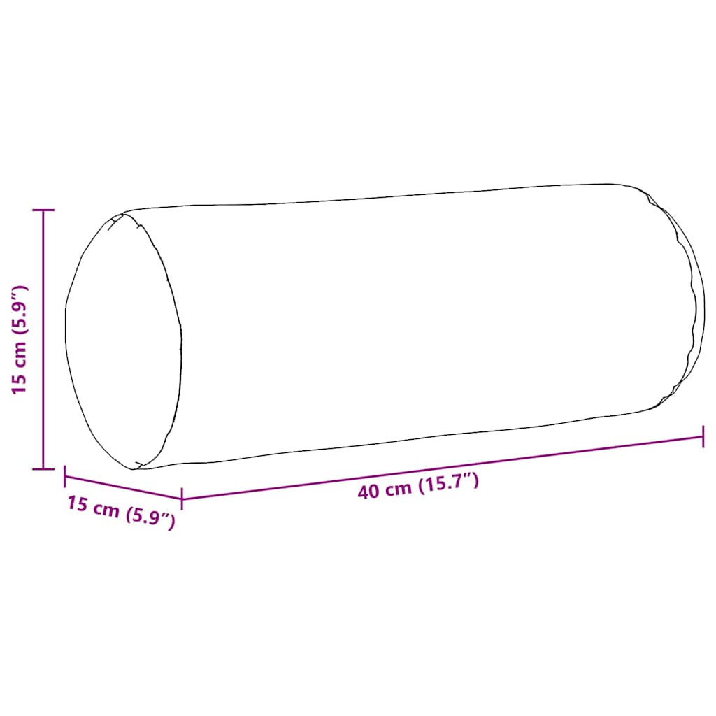 vidaXL Bolster Kussens 2 pcs Lichtgrijs Ø 15 x 40 cm Stof