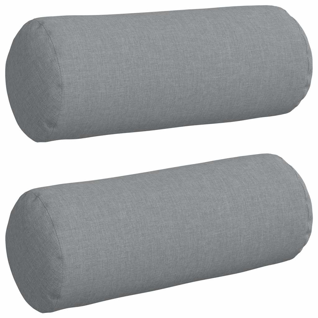 vidaXL Bolster Kussens 2 pcs Lichtgrijs Ø 15 x 40 cm Stof