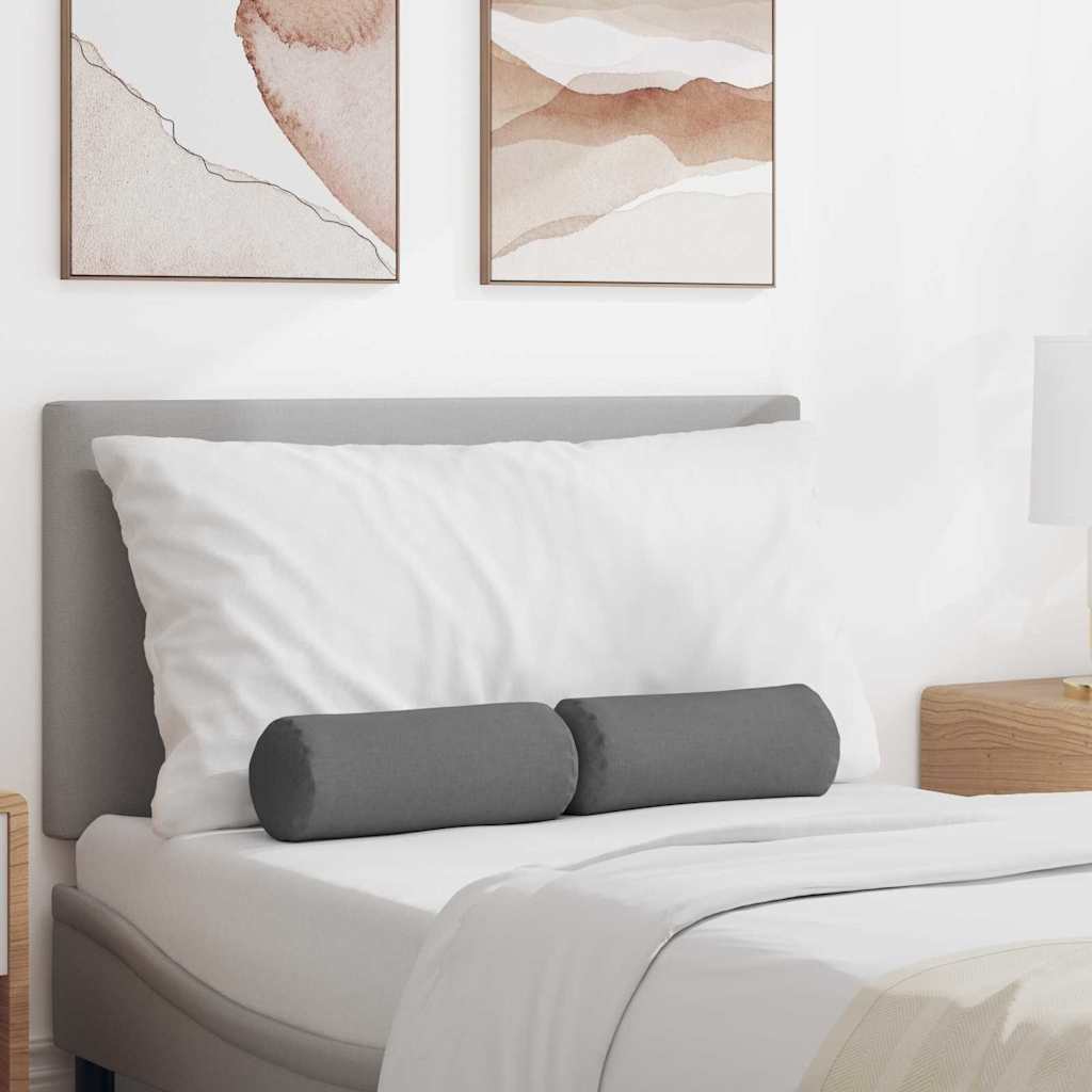 vidaXL Bolster Kussens 2 pcs Lichtgrijs Ø 15 x 40 cm Stof