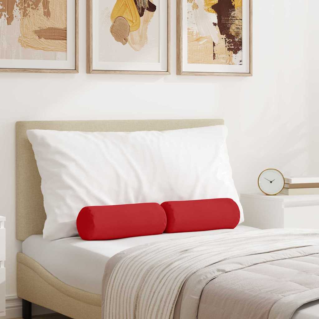vidaXL Bolster Kussens 2 pcs Lichtgrijs Ø 15 x 40 cm Stof