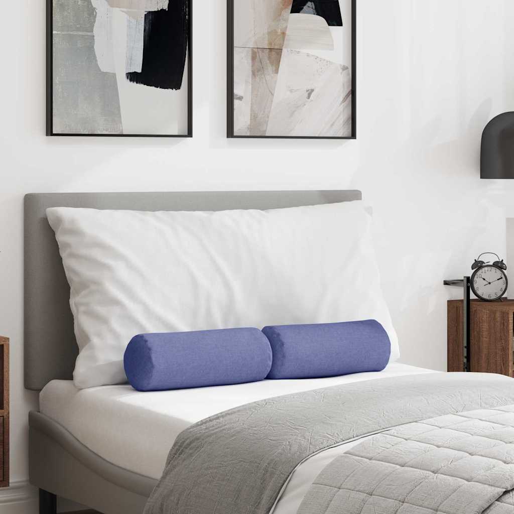 vidaXL Bolster Kussens 2 pcs Lichtgrijs Ø 15 x 40 cm Stof