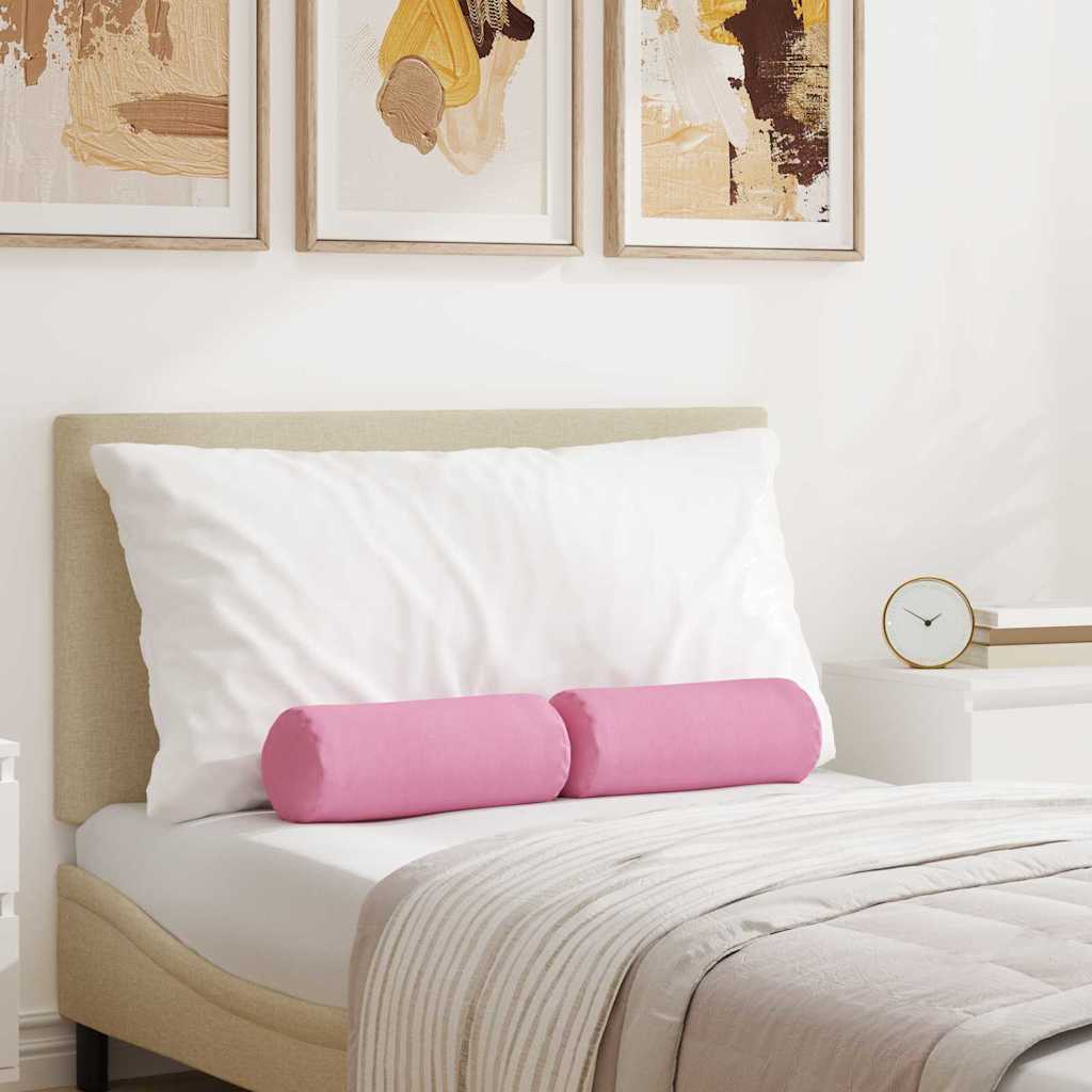 vidaXL Bolster Kussens 2 pcs Lichtgrijs Ø 15 x 40 cm Stof