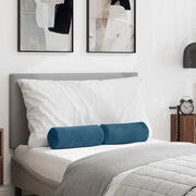 vidaXL Bolster Kussens 2 pcs Blauw Ø 15 x 40 cm Katoen Stof