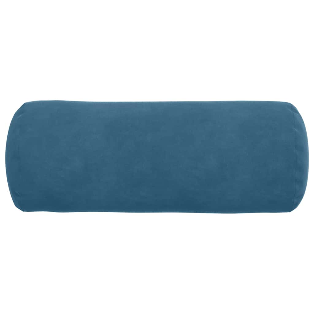 vidaXL Bolster Kussens 2 pcs Blauw Ø 15 x 40 cm Katoen Stof