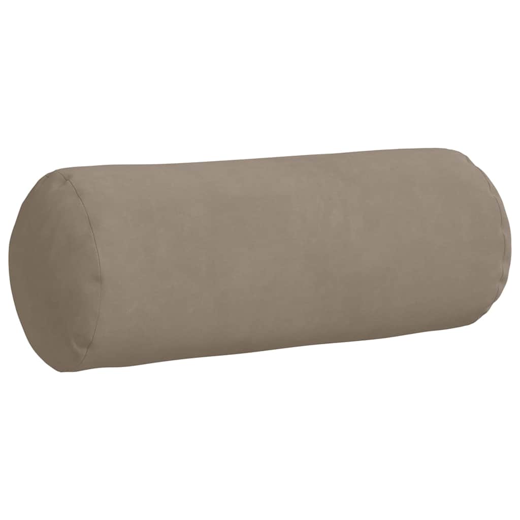 vidaXL Bolster Kussens 2 pcs Taupe Ø 15 x 40 cm Microvezel Stof