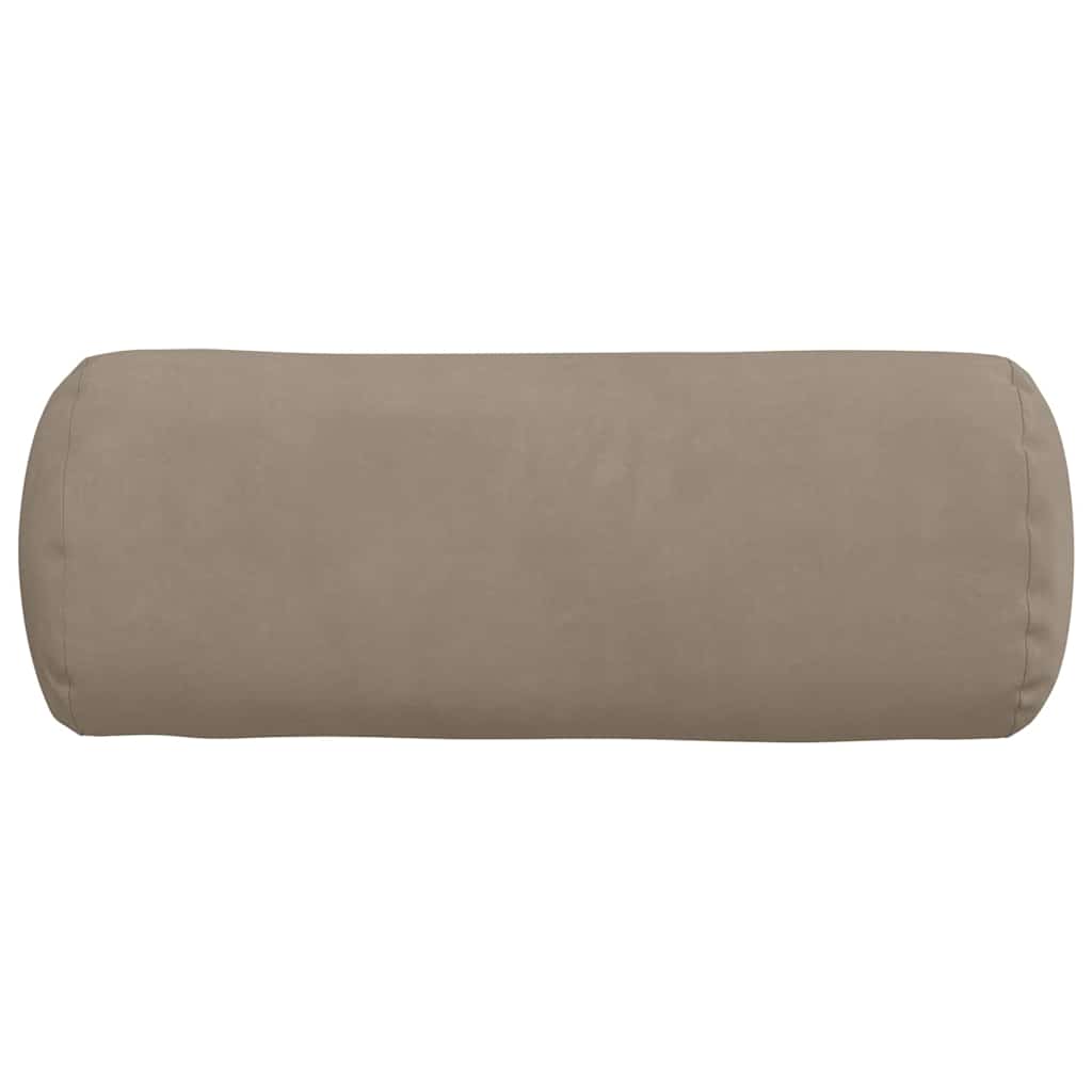 vidaXL Bolster Kussens 2 pcs Taupe Ø 15 x 40 cm Microvezel Stof