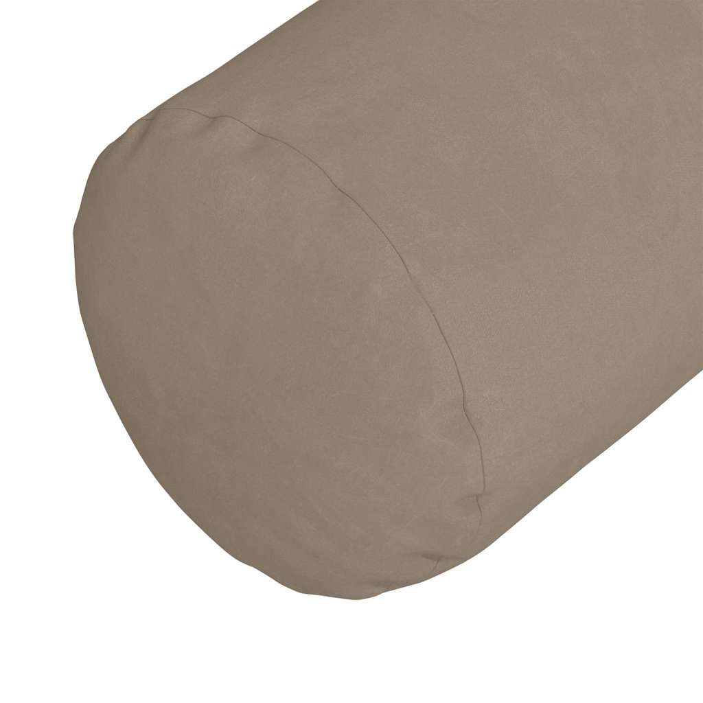 vidaXL Bolster Kussens 2 pcs Taupe Ø 15 x 40 cm Microvezel Stof