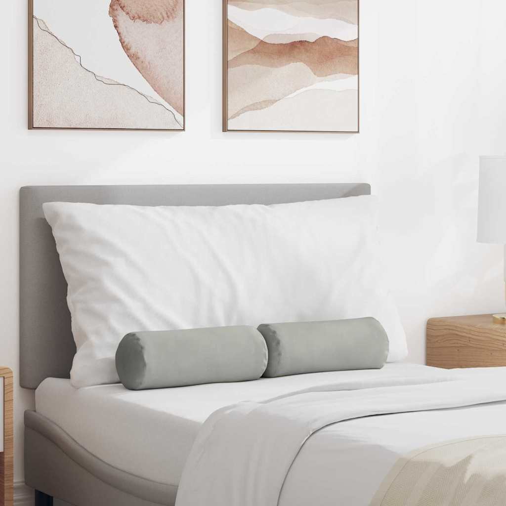 vidaXL Bolster Kussens 2 pcs Taupe Ø 15 x 40 cm Microvezel Stof