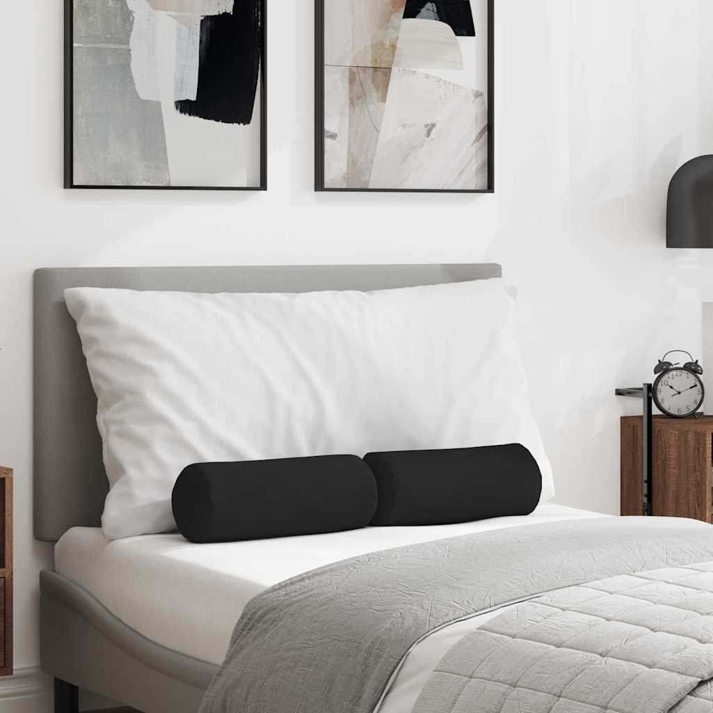vidaXL Bolster Kussens 2 pcs Taupe Ø 15 x 40 cm Microvezel Stof