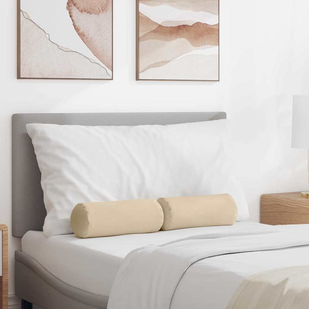 vidaXL Bolster Kussens 2 pcs Taupe Ø 15 x 40 cm Microvezel Stof