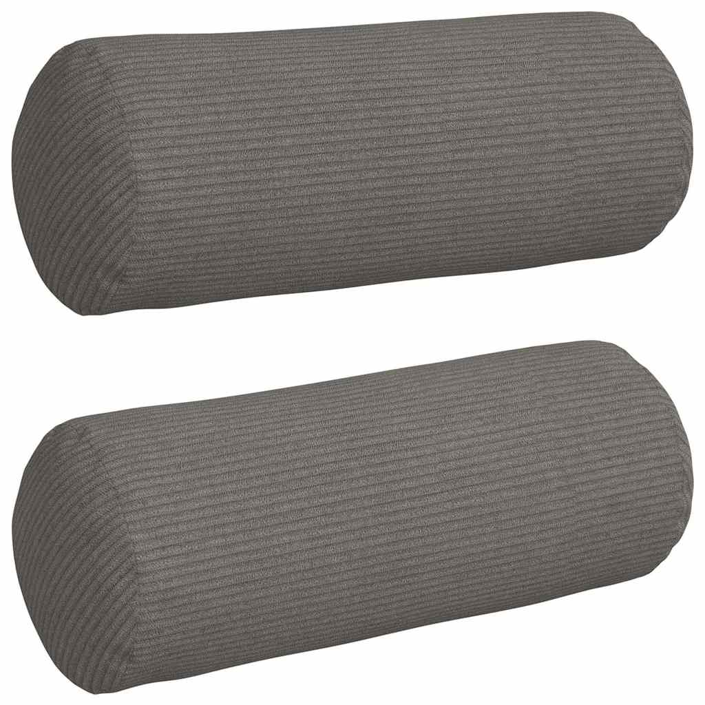 vidaXL Bolster Kussens 2 pcs Donkergrijs Ø 15 x 40 cm Katoen Stof