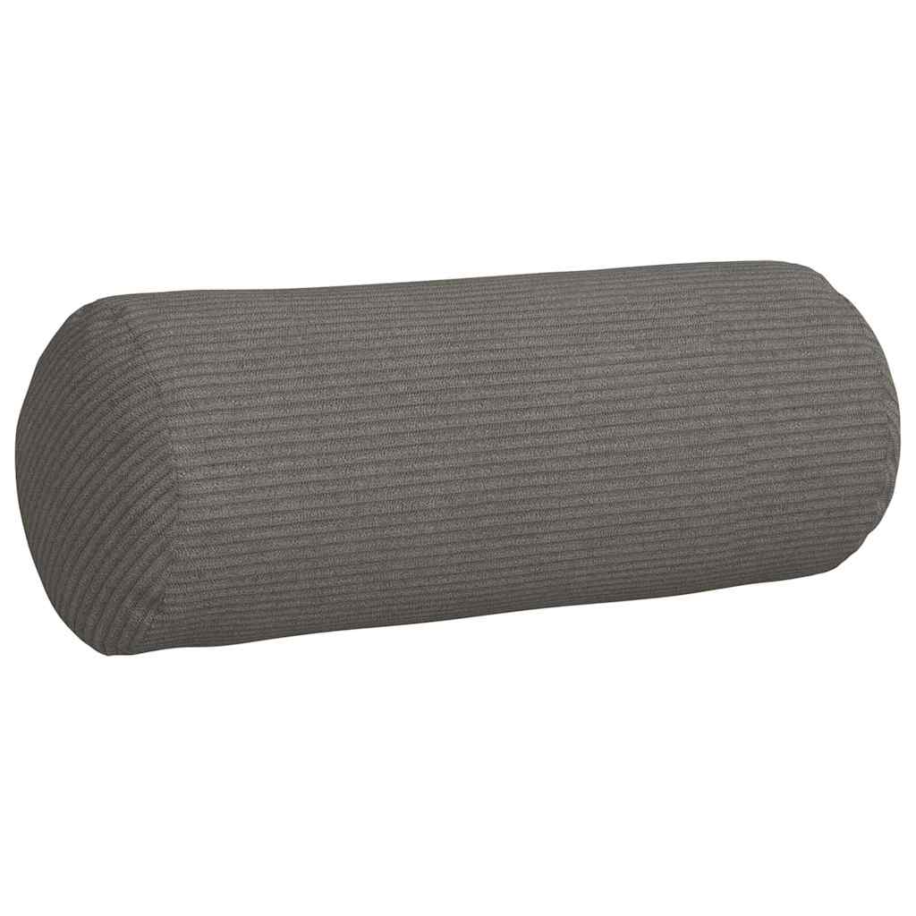 vidaXL Bolster Kussens 2 pcs Donkergrijs Ø 15 x 40 cm Katoen Stof